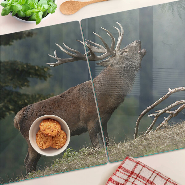 Tabla de cortar de cristal Ciervos en su hábitat natural