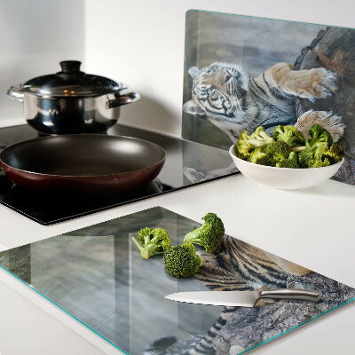 Deska kuchenna szklana Tygrys na pniu drzewa