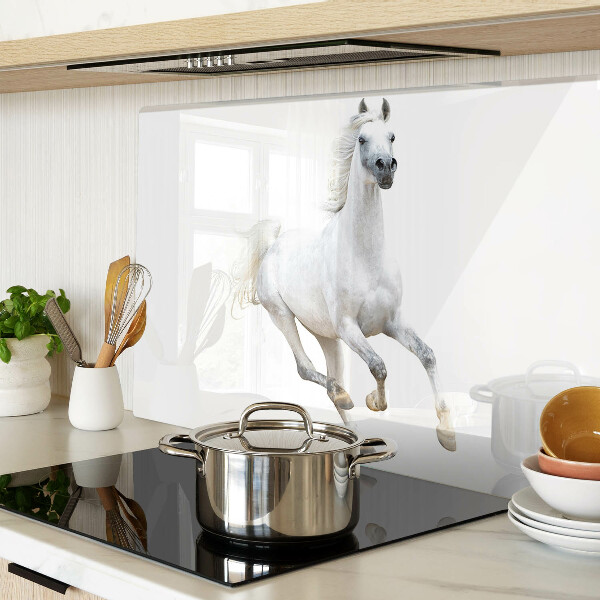 Tabla de cortar de cristal Caballo blanco en movimiento