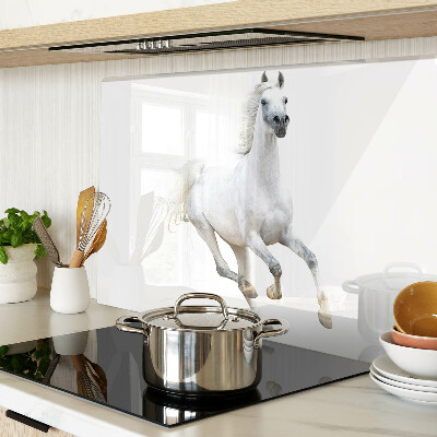 Tabla de cortar de cristal Caballo blanco en movimiento