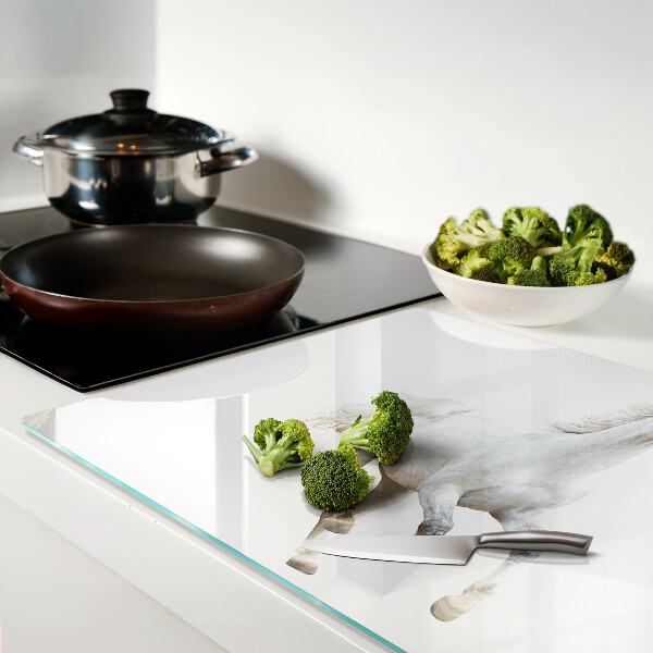 Deska kuchenna szklana Biały koń w ruchu