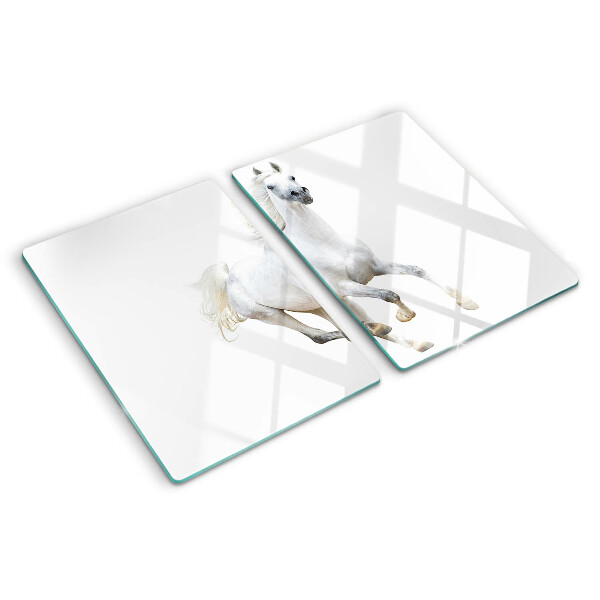 Tabla de cortar de cristal Caballo blanco en movimiento