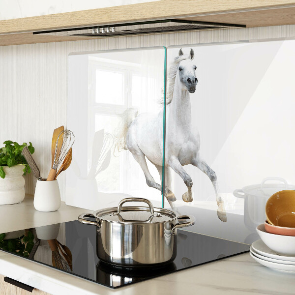 Tabla de cortar de cristal Caballo blanco en movimiento