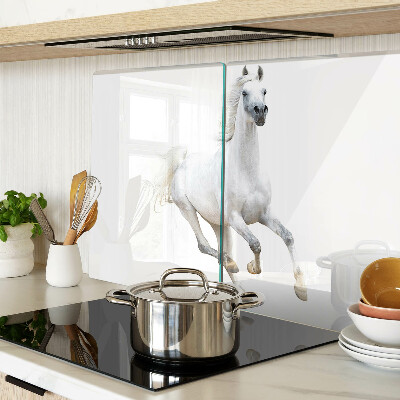 Tabla de cortar de cristal Caballo blanco en movimiento
