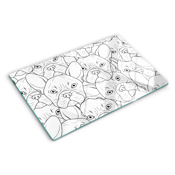 Tabla de cortar de cristal perros bulldog francés