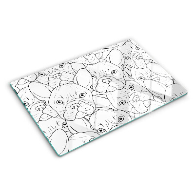 Tabla de cortar de cristal perros bulldog francés