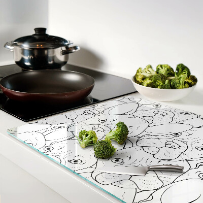 Tabla de cortar de cristal perros bulldog francés