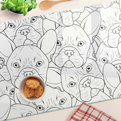 Tabla de cortar de cristal perros bulldog francés