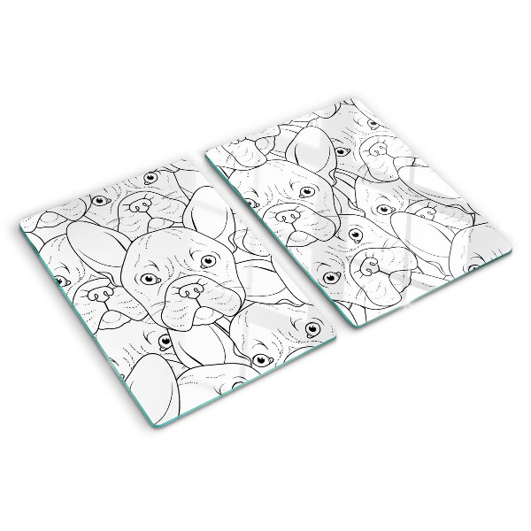 Tabla de cortar de cristal perros bulldog francés