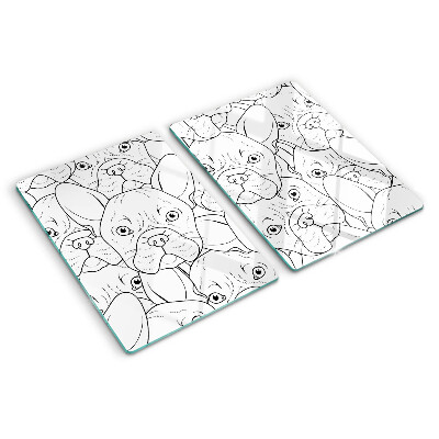 Tabla de cortar de cristal perros bulldog francés