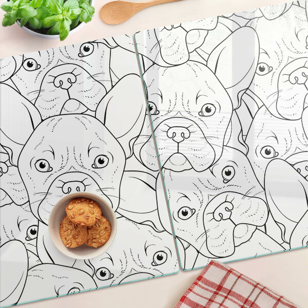 Tabla de cortar de cristal perros bulldog francés