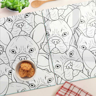Tabla de cortar de cristal perros bulldog francés