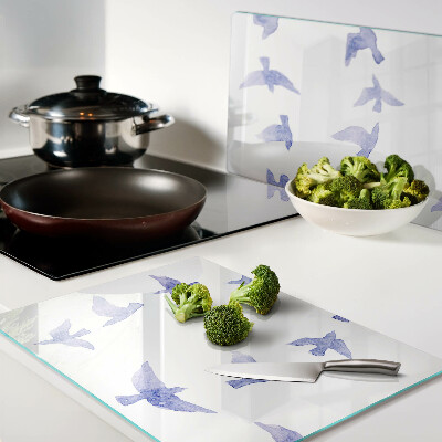 Tabla de cortar Pájaros en tonos azules