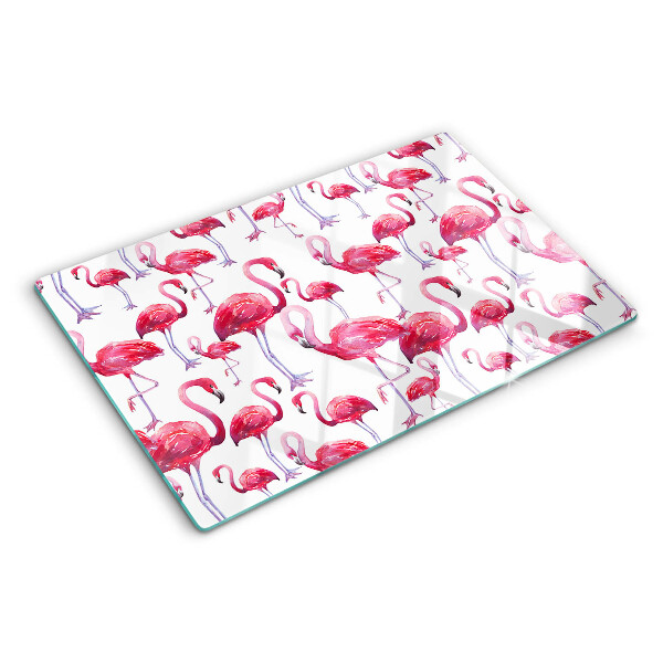 Tabla de cocina Flamencos sobre un fondo blanco
