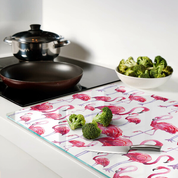 Tabla de cocina Flamencos sobre un fondo blanco