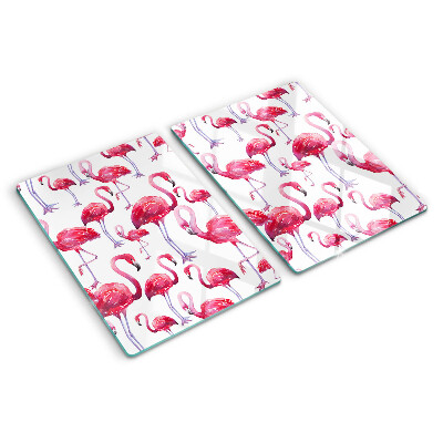 Tabla de cocina Flamencos sobre un fondo blanco
