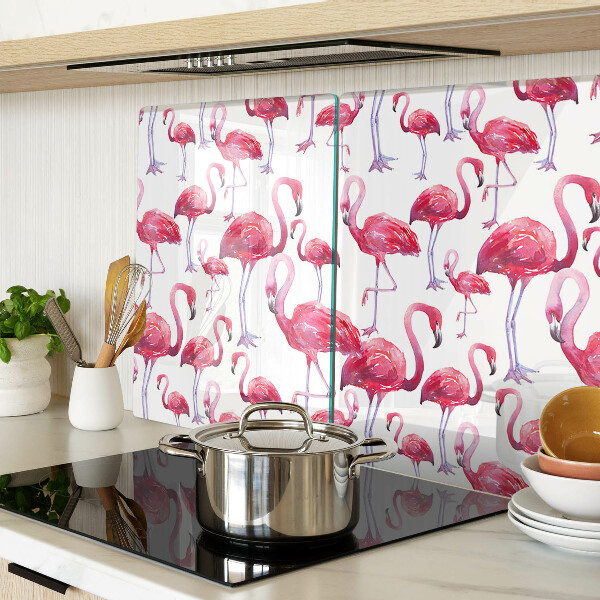 Tabla de cocina Flamencos sobre un fondo blanco