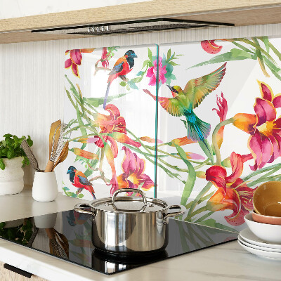 Tabla para cortar Flores y aves exóticas