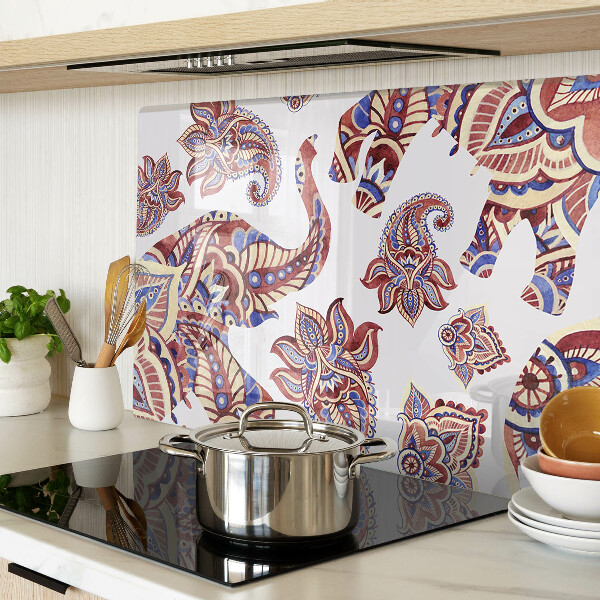 Tabla de cortar de cristal Motivo paisley con flores