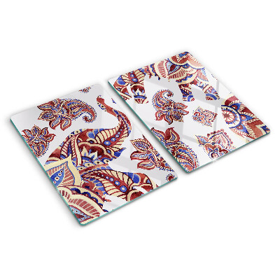 Tabla de cortar de cristal Motivo paisley con flores