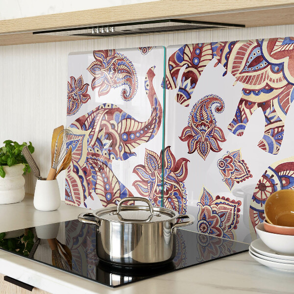 Tabla de cortar de cristal Motivo paisley con flores