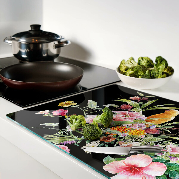 Tabla de cortar Flores y pájaros