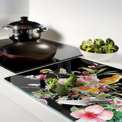 Tabla de cortar Flores y pájaros