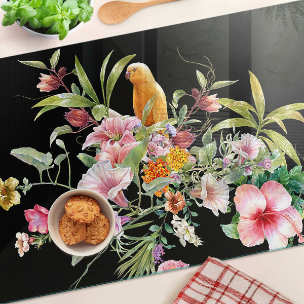 Tabla de cortar Flores y pájaros