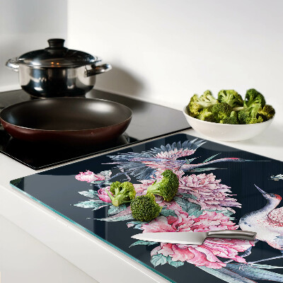 Szklana deska do krojenia Kwiaty i ptaki