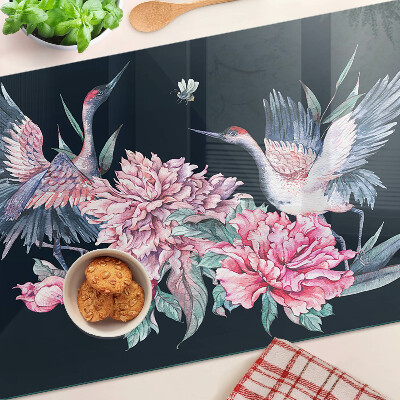 Tabla de cocina Flores y pájaros