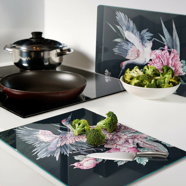 Tabla de cocina Flores y pájaros
