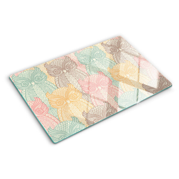 Tabla de cortar de cristal Motivo de flores y pájaros