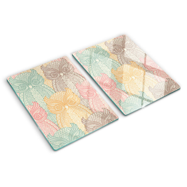 Tabla de cortar de cristal Motivo de flores y pájaros