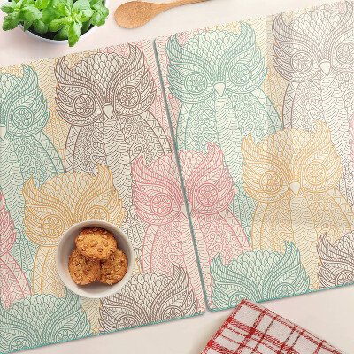 Tabla de cortar de cristal Motivo de flores y pájaros