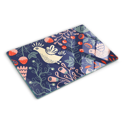 Tabla de cortar Pájaros y frutas en estilo folklórico