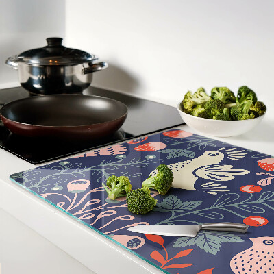 Tabla de cortar Pájaros y frutas en estilo folklórico