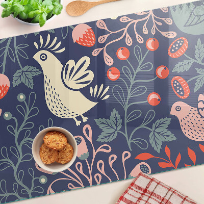 Tabla de cortar Pájaros y frutas en estilo folklórico