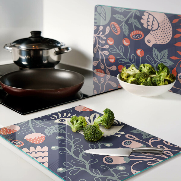 Tabla de cortar Pájaros y frutas en estilo folklórico