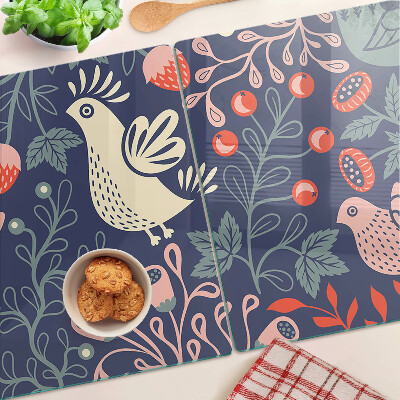 Tabla de cortar Pájaros y frutas en estilo folklórico