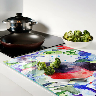 Tabla de cocina Un pájaro sobre un fondo de flores.