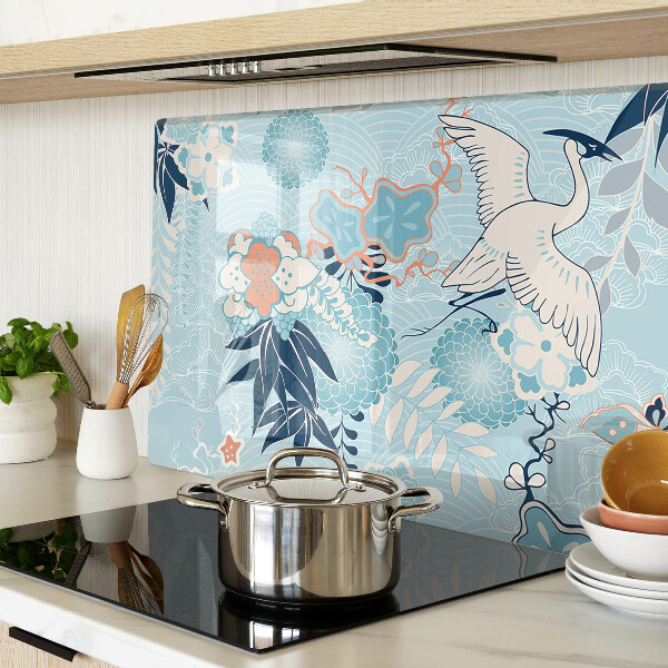 Tabla de cortar Flores y pájaros en estilo oriental.