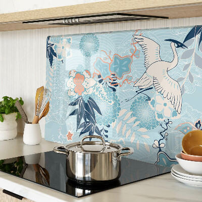 Tabla de cortar Flores y pájaros en estilo oriental.