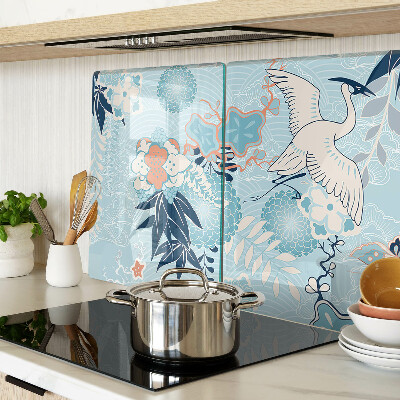 Tabla de cortar Flores y pájaros en estilo oriental.