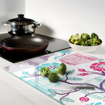Tabla de cocina Jaulas para pájaros y flores