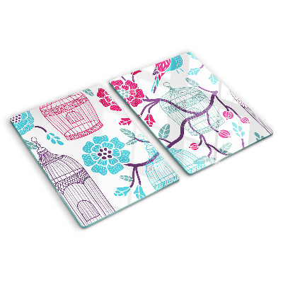 Tabla de cocina Jaulas para pájaros y flores