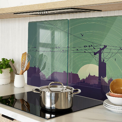 Szklana deska do krojenia Ptaki na przewodach elektrycznych