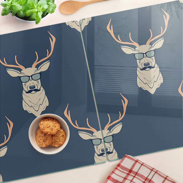 Szklana deska do krojenia Renifer w okularach przeciwsłonecznych