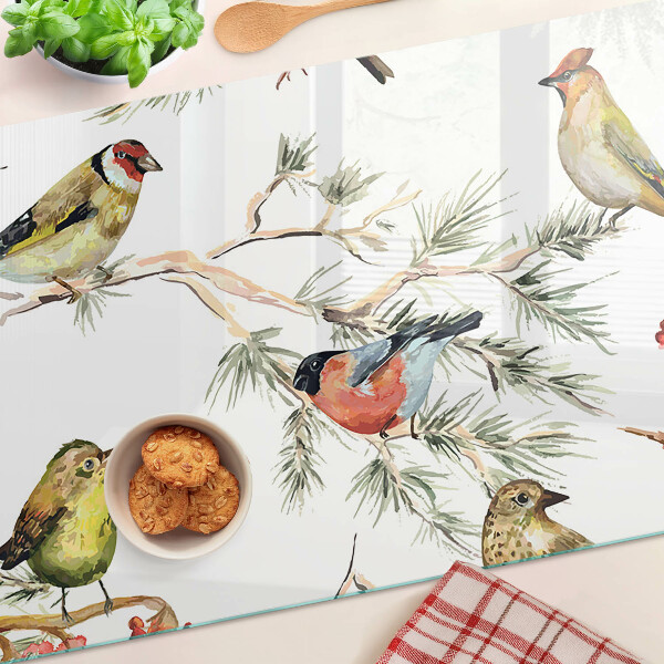 Tabla de cocina Pájaros en ramas frutales