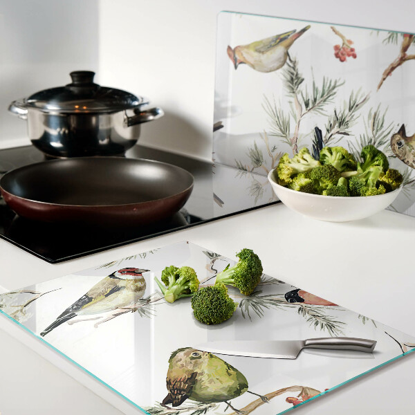 Tabla de cocina Pájaros en ramas frutales