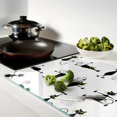 Tabla de cortar Gatos negros con ojos verdes